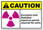 Exclusion Area Radiation Exposure Permit Required For Entry Caution Signs