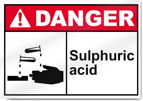 high danger sulphuric acid sign 1814